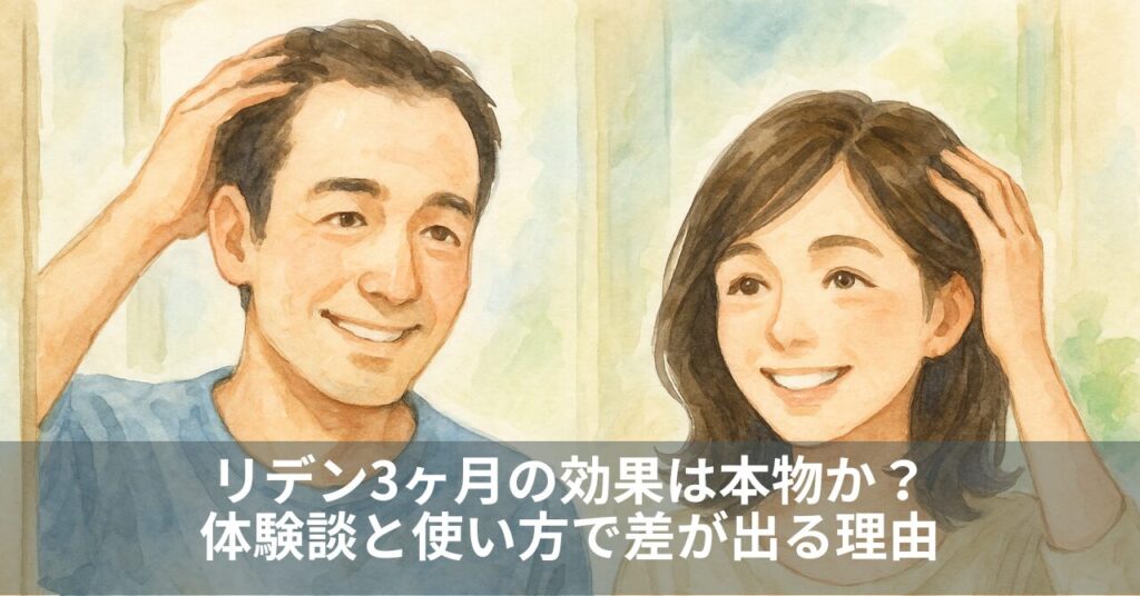 リデン3ヶ月の効果は本物か？体験談と使い方で差が出る理由
